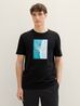 Denim Tom Tailor T Shirt With Print Black - 1042045-29999