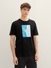 Denim Tom Tailor T Shirt With Print Black - 1042045-29999