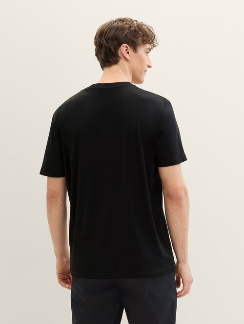 Denim Tom Tailor T Shirt With Print Black - 1042045-29999