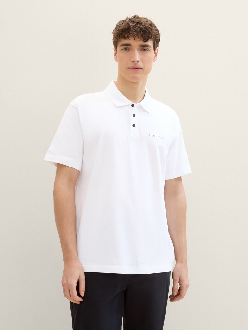 Denim Tom Tailor Polo Tee White - 1042109-20000