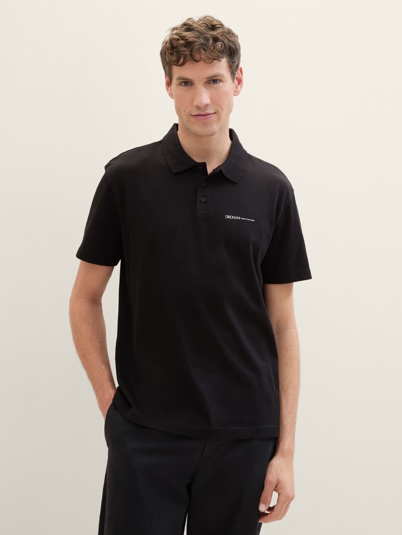 Denim Tom Tailor Polo Tee Black - 1042109-29999