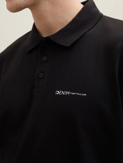 Denim Tom Tailor Polo Tee Black