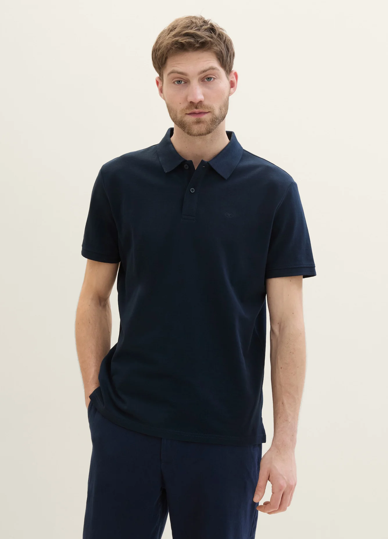 Tom Tailor Basic Polo With Contrast Dark Blue
