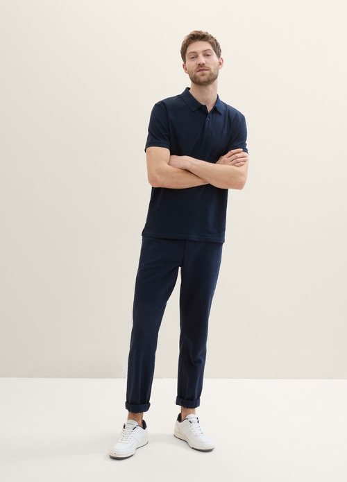 Tom Tailor Basic Polo With Contrast Dark Blue - 1031006-10302