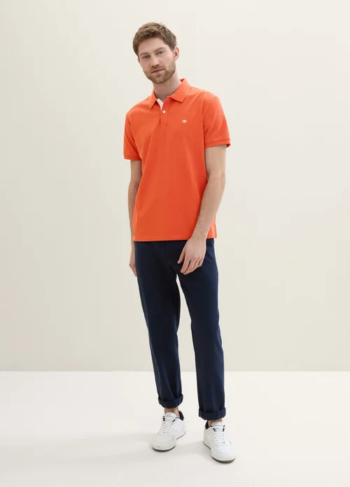 Tom Tailor Basic Polo With Contrast Marocco Orange