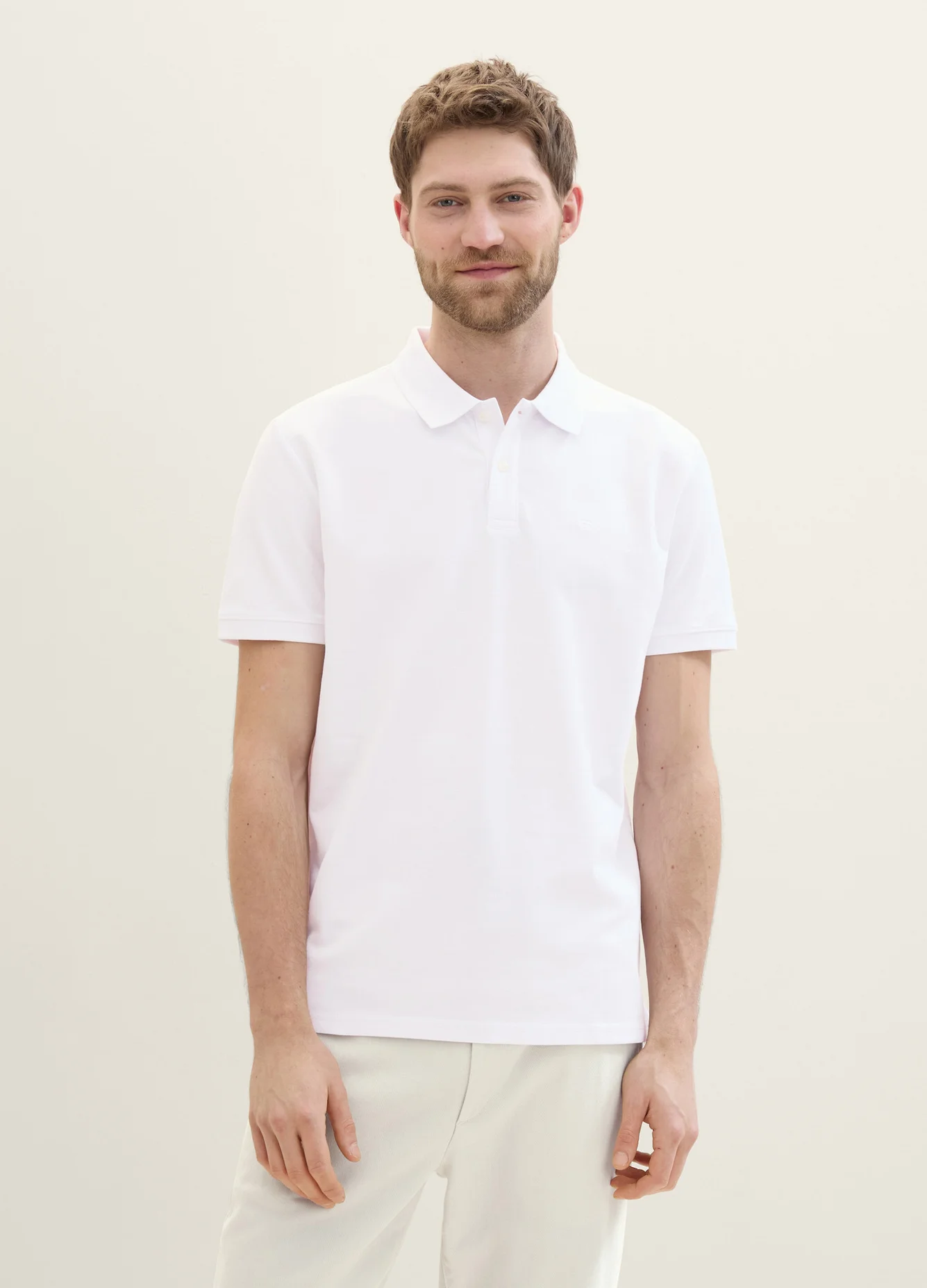 Tom Tailor Basic Polo With Contrast White 1
