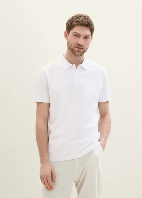 Tom Tailor Basic Polo With Contrast White 1