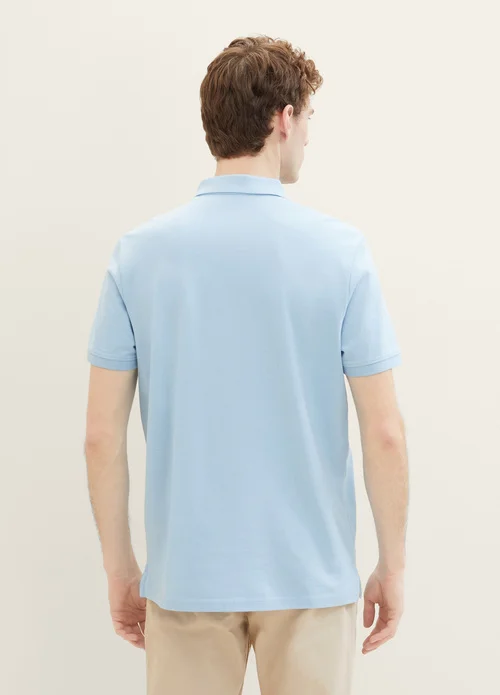 Tom Tailor Basic Polo With Contrast Washed Out Middle Blue