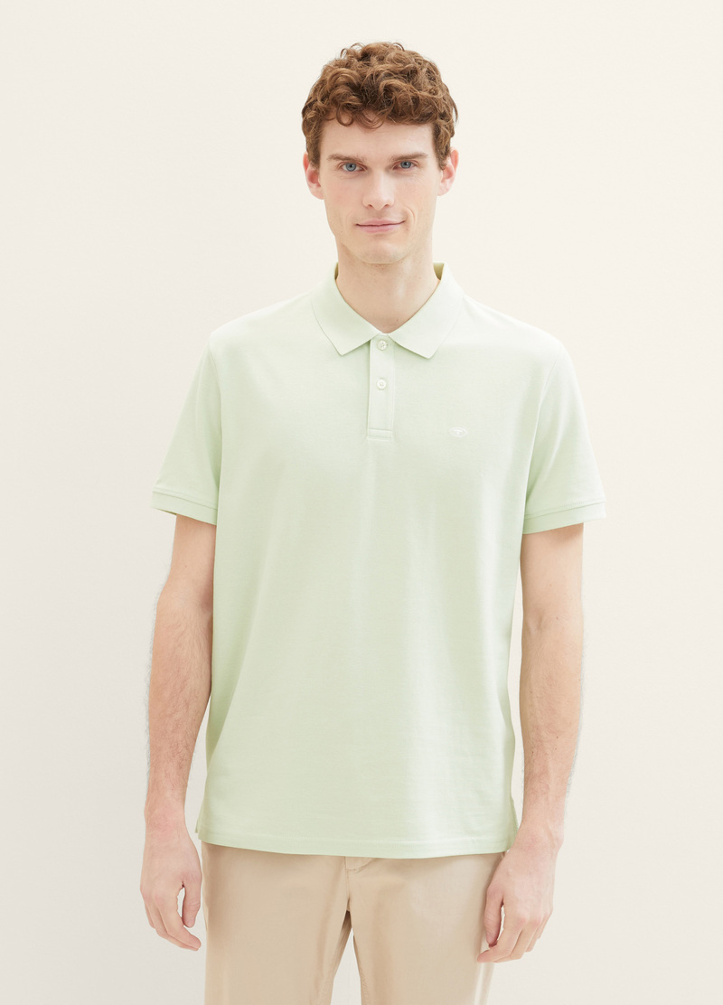 Tom Tailor Basic Polo With Contrast Tender Sea Green - 1031006-35169