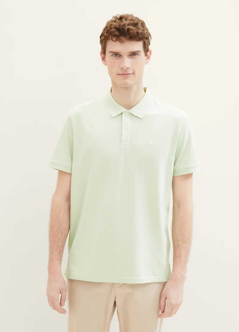 Tom Tailor Basic Polo With Contrast Tender Sea Green
