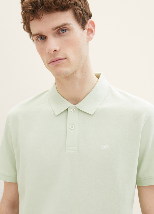 Tom Tailor Basic Polo With Contrast Tender Sea Green - 1031006-35169