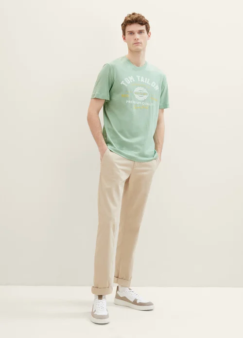 Tom Tailor T Shirt With A Logo Print Paradise Mint