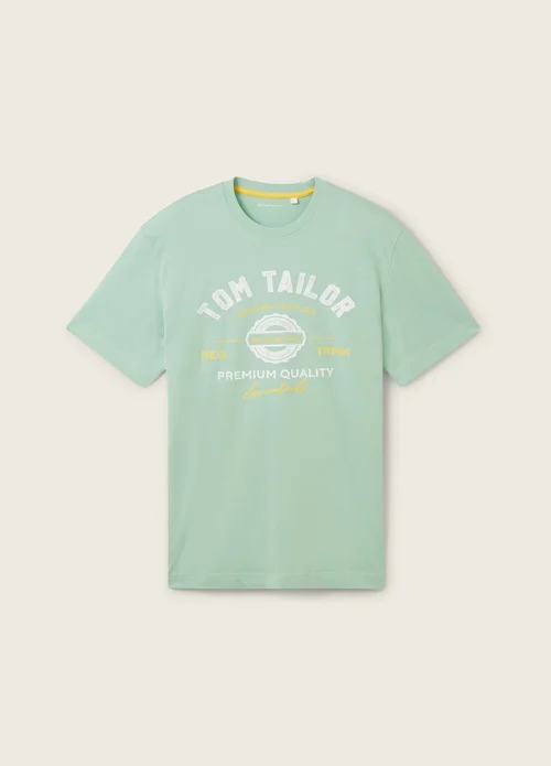 Tom Tailor T Shirt With A Logo Print Paradise Mint