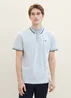 Tom Tailor Basic Polo Shirt White Foggy Blue Twotone