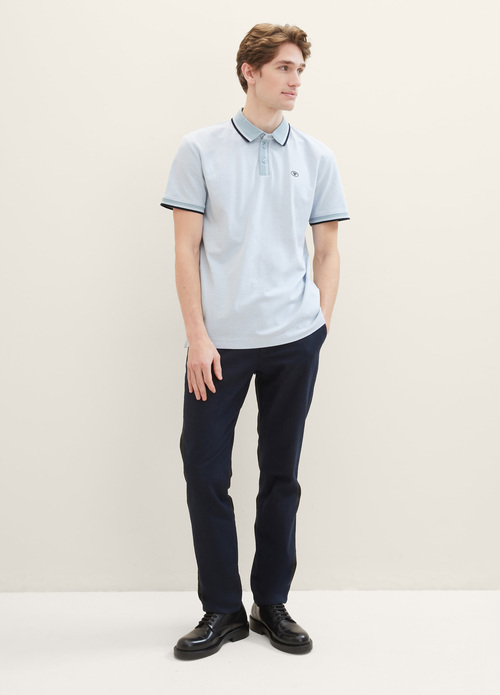 Tom Tailor Basic Polo Shirt White Foggy Blue Twotone - 1040822-35199