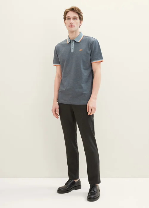 Tom Tailor Basic Polo Shirt Navy Grey Mint Twotone