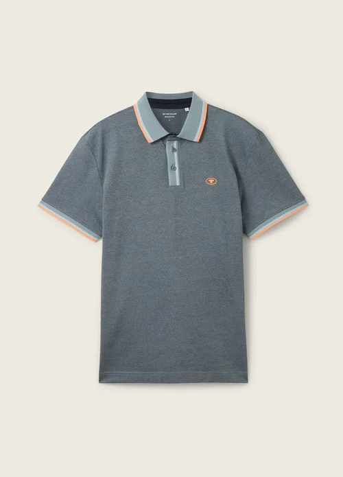Tom Tailor Basic Polo Shirt Navy Grey Mint Twotone