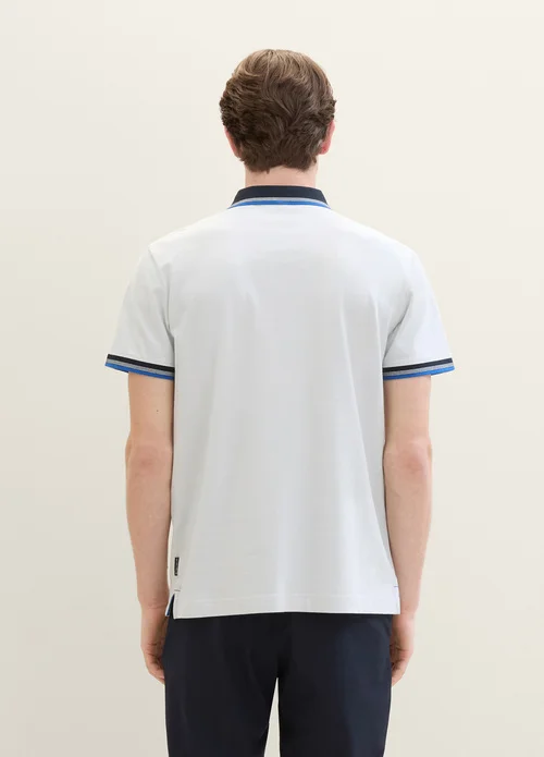 Tom Tailor Basic Polo Shirt Offwhite Streaky Two Tone
