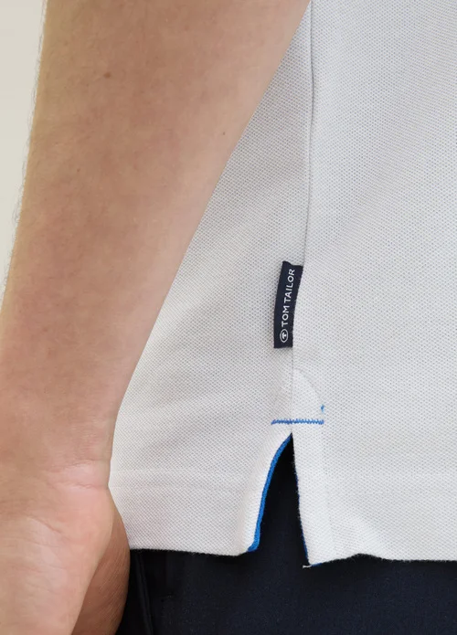Tom Tailor Basic Polo Shirt Offwhite Streaky Two Tone