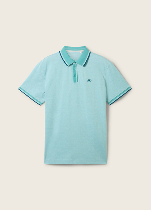 Tom Tailor Basic Polo Shirt Meadow Teal Twotone - 1040822-35651