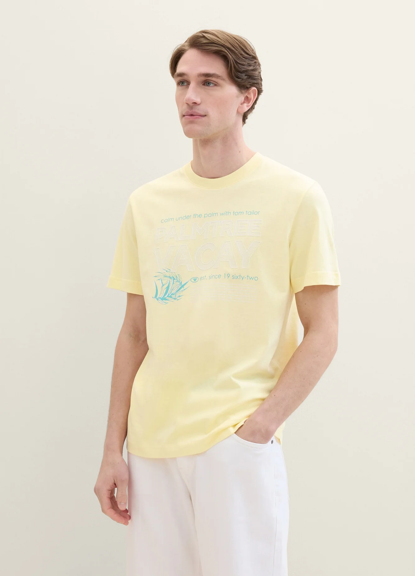 Tom Tailor C Neck T Shirt Light Yellow