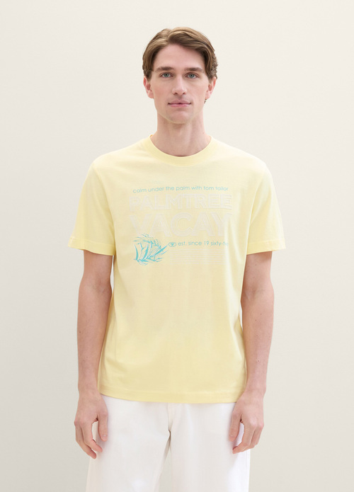 Tom Tailor C Neck T Shirt Light Yellow - 1041817-34585