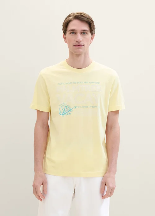 Tom Tailor C Neck T Shirt Light Yellow