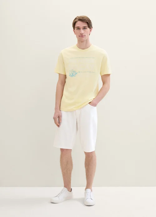 Tom Tailor C Neck T Shirt Light Yellow