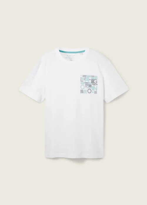 Tom Tailor C Neck Print T Shirt White