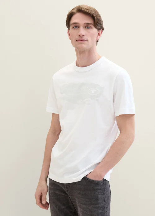 Tom Tailor T Shirt With A Text Print White