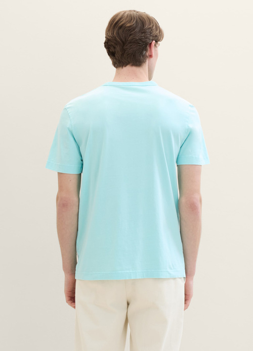 Tom Tailor T Shirt With A Text Print Caribbean Turquoise - 1040956-34921