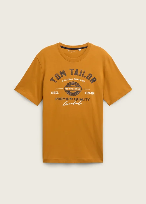 Tom Tailor T Shirt With A Logo Print Peanut Butter Brown