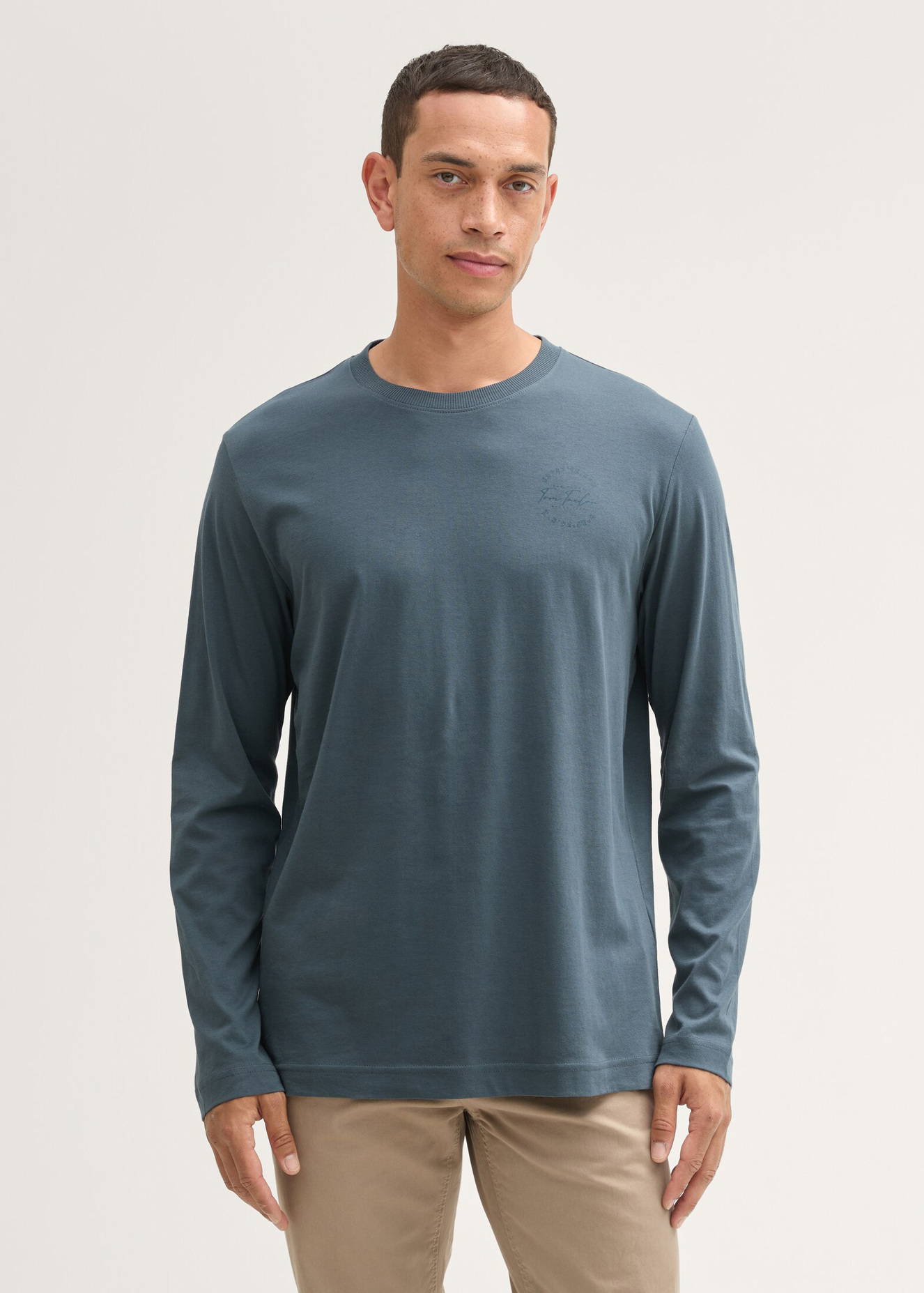 Tom Tailor Long Sleeve T Shirt Stormy Blue - 1043992-27604