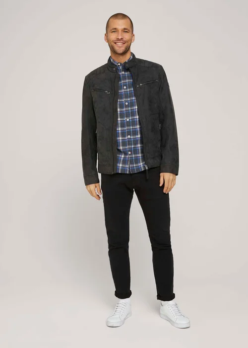 Tom Tailor Regular Space Dye Check Navy Space Yarn Check