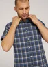Tom Tailor Regular Space Dye Check Navy Space Yarn Check