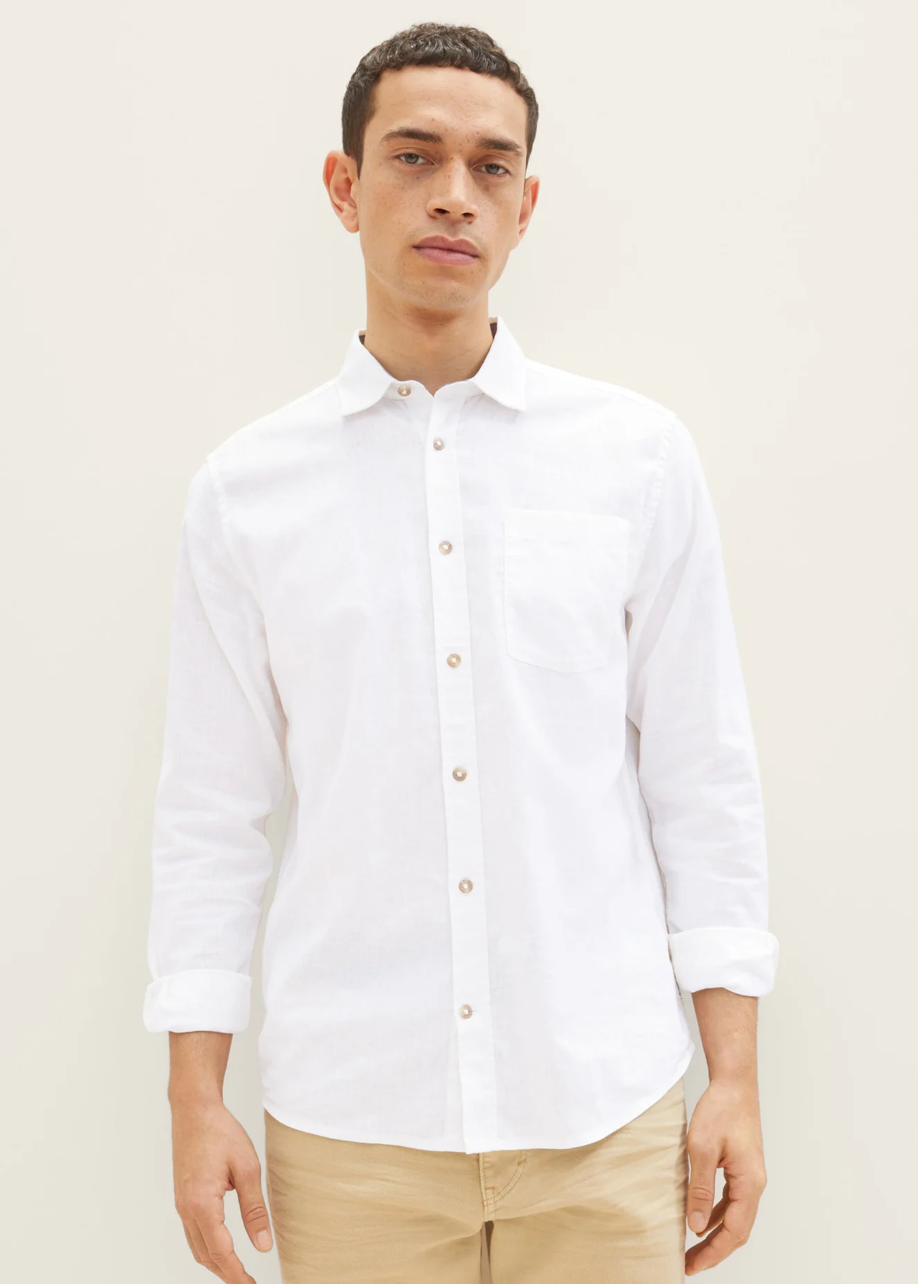 Tom Tailor Linien Shirt White