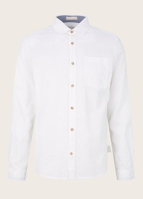 Tom Tailor Linien Shirt White - 1034904-20000