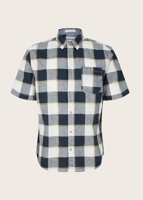Tom Tailor Shirt Navy Off White Beige Check