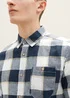 Tom Tailor Shirt Navy Off White Beige Check