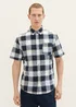 Tom Tailor Shirt Navy Off White Beige Check