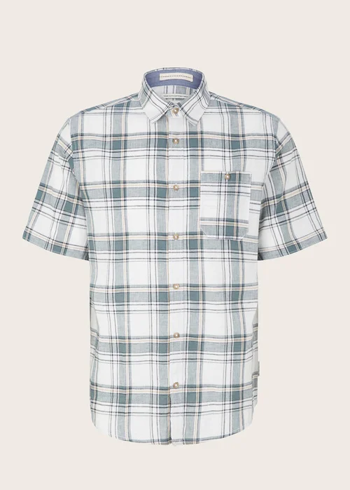 Tom Tailor 12 Shirt Off White Bluish Green Check