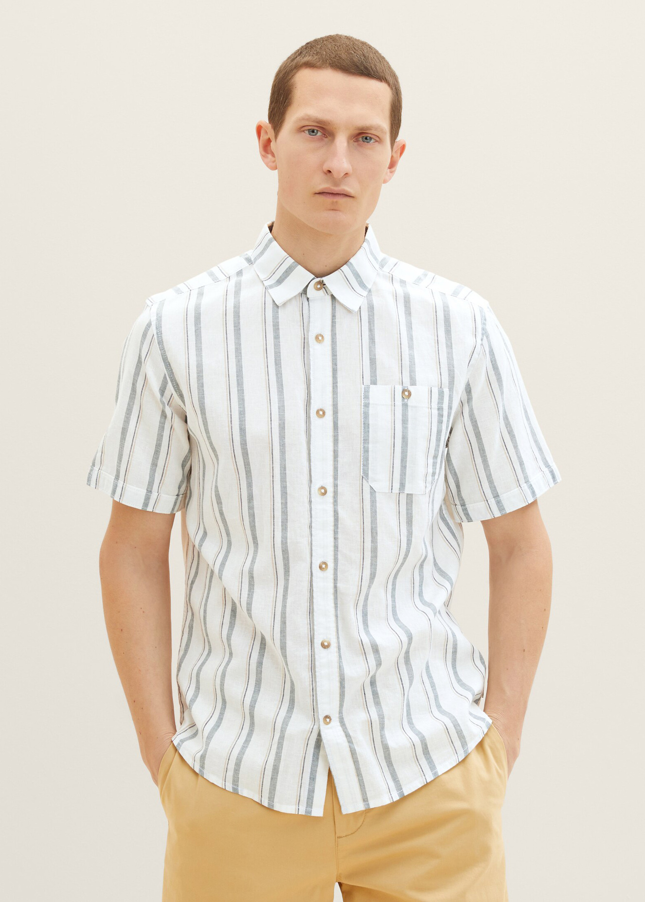 Tom Tailor 12 Shirt Off White Base Big Stripe - 1034902-31240