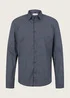 Denim Tom Tailor Slim Fit Shirt With A Print Pattern Navy Scratched Check Print