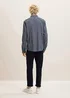 Denim Tom Tailor Slim Fit Shirt With A Print Pattern Navy Scratched Check Print