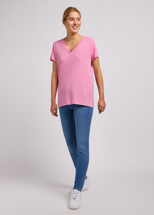 Lee V Neck Tee Sugar Lilac - 112350202