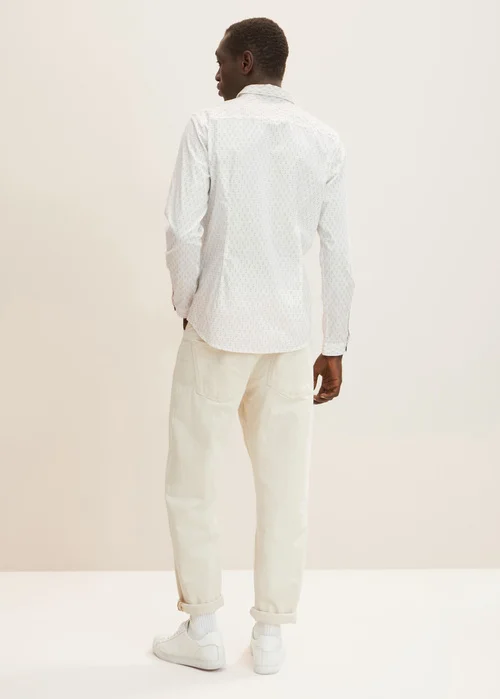 Tom Tailor Shirt With An All Over Print Off White Geometric Design