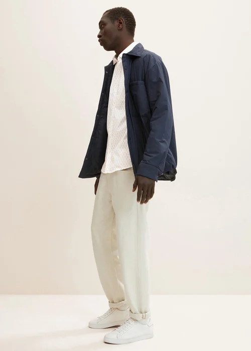 Tom Tailor Shirt With An All Over Print Off White Geometric Design