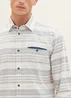 Tom Tailor Patterned Shirt Beige Irregular Cross Stripe