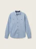 Tom Tailor Textured Shirt Hockey Blue Offwhite Structure