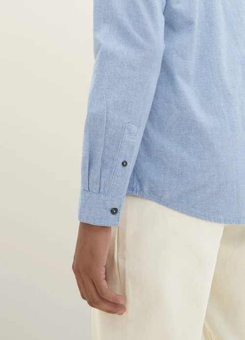 Tom Tailor Textured Shirt Hockey Blue Offwhite Structure